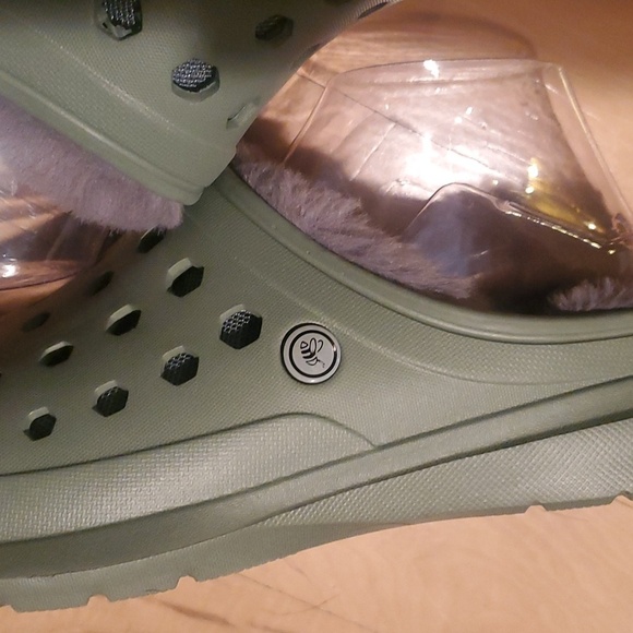 Joybees Unisex Green Cozy Lined Sz. M‎ (8) W (10) Faux Shearling Clogs Slippers - Picture 4 of 8